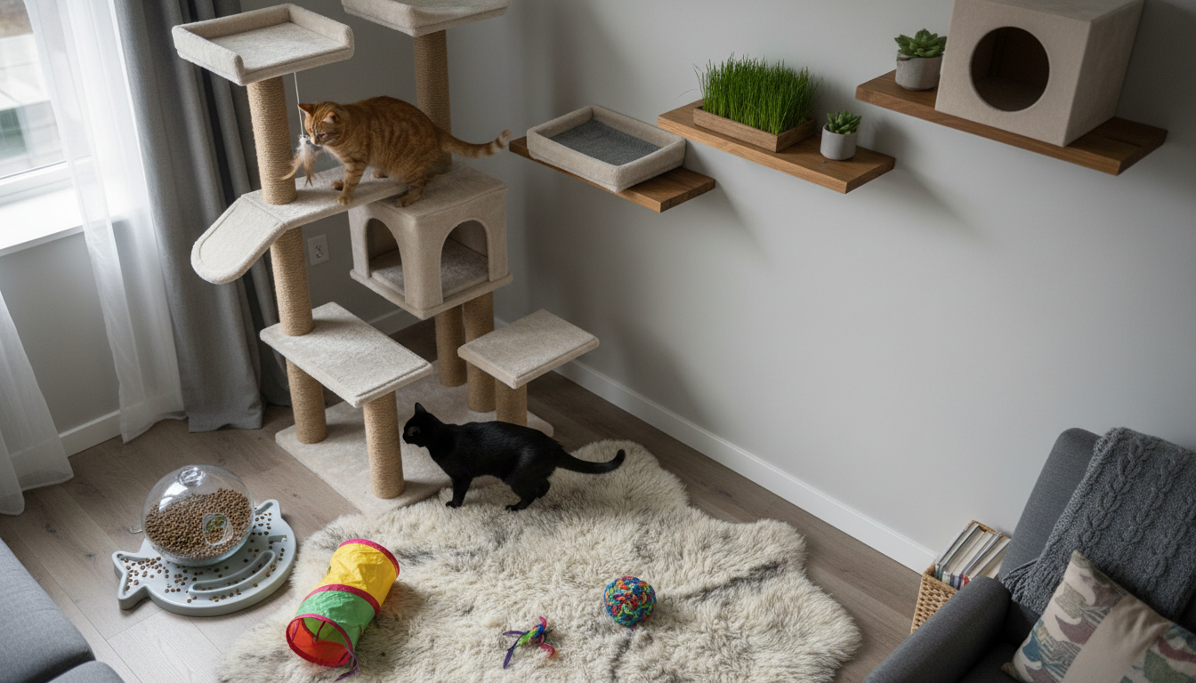Cat Enrichment at Home: Play, Puzzles, and Vertical Space