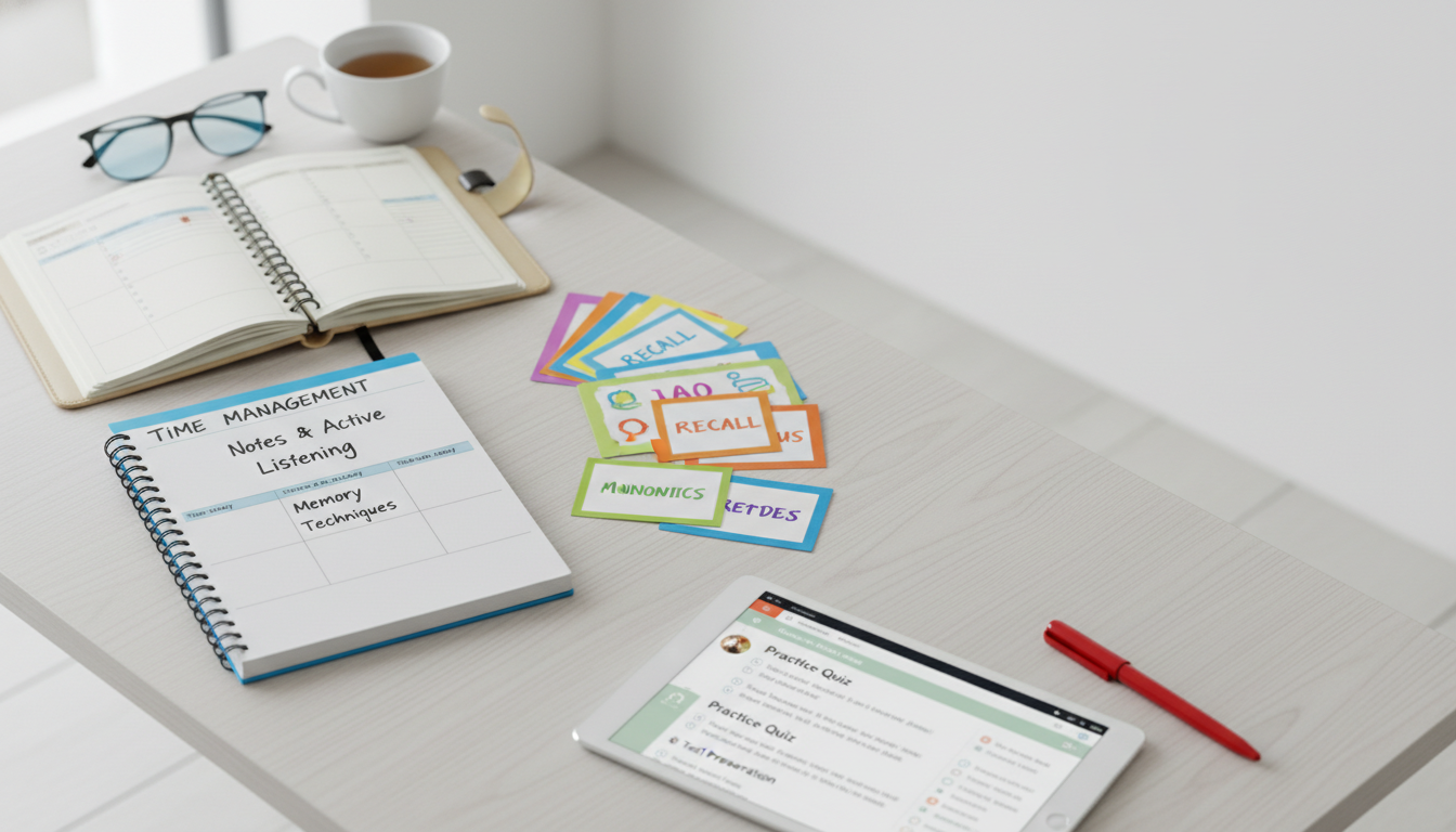 4 Essential Study Skills: Time, Notes, Memory, Tests